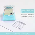 Sello decorativo de gato con base acrílica y tapa azul para álbumes de recortes - Gato Lista de Deseos