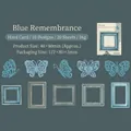 Vintage Schmetterling Rahmen Papierkarten Set für Scrapbooking in Blau-Grau - Blaue Sehnsucht