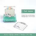 Sello de notas gato con mango de acrílico e ilustración de gatito para scrapbooking - Gato Memo