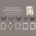 Set aus 20 antiken silbernen Schmetterling- und Rahmen-Papierkarten für Scrapbooking - Klassisches Silber
