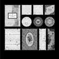 Set de 20 papiers décoratifs de fleurs et papillons avec dentelle et calque pour DIY - Royaume des Papillons
