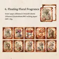 50 pieces of vintage floral decorative paper with burnt edges for scrapbooking - Fragrance Floating