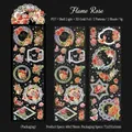 Σετ διακοσμητικά αυτοκόλλητα PET Flame Rose με χρυσοτυπία και εφέ φωτός κοχυλιού - Φλεγόμενο Τριαντάφυλλο