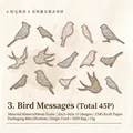 Bird Lettering vintage white kraft paper stickers for DIY journaling, 45 pieces set - Letters from Birds