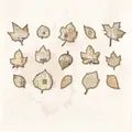 Autumn leaf vintage craft stickers made of white kraft paper for DIY journaling - One Leaf Autumn