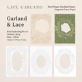 Lace Garland embossed collage paper with hollow floral patterns for journaling decor - Lace Garland