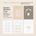 Garden Window View collage cards with embossed hollow designs and pearlescent paper - Garden Window View
