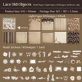 60pcs vintage scrapbook kit with butterflies and floral patterns in beige and brown - Vintage Lace Items