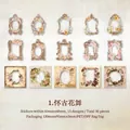 Vintage PET Blumenrand Aufkleber Set mit 15 Retro-Designs für DIY Scrapbook Dekoration - Nostalgischer Blumentanz