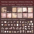 Pink vintage scrapbooking kit with 60 pieces of washi stickers and decorative paper - Pink Flower Room