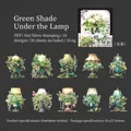 Adesivi vintage in PET con motivi floreali verdi e lamina d'argento per scrapbooking - Ombra verde sotto la lampada