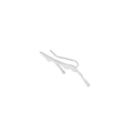 Irregular liquid lava silver stud earring with modern metallic flowing design - 925 Silver / ES301-Platinum
