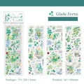 Set di adesivi PET foresta verde per scrapbooking con disegni botanici fatti a mano - Felce della Foresta