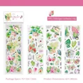 Adesivi in PET tema foresta Caladium per scrapbooking con motivi a foglia acquerello - Foglie di Caladium