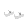 Minimalistische S925 sterling zilveren geometrische boogvormige oorknopjes met kenmerk - 925 zilver / Platina (ES309)