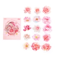 Set di adesivi PET fiori romantici in rosa per decorazione scrapbooking e fai-da-te - Isola dei Fiori Romantica
