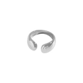 Anillo abierto de plata de ley S925 con diseño de gota y acabado pulido brillante - Plata 925 / Color Platino(ES330-Platino)