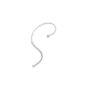 Ear cuff minimalista in argento S925 con design a onde e zirconi scintillanti - Argento 925 / Oro Bianco (ES035)