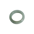 Anello minimalista in giada naturale verde chiaro con finitura geometrica tonda - US 11 / Verde