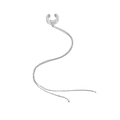 Manchette d'oreille minimaliste en argent S925 avec décoration longue chaîne à pompon - Argent Platine (ES334)