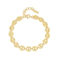 Elegant 18k gold plated S925 sterling silver pig nose chain bracelet with adjustable clasp - Gold
