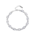 Elegant S925 sterling silver bracelet for women with sparkling round-cut cubic zirconia - White Gold (SL084)