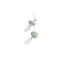 Orecchini a lobo minimalisti in argento S925 con giada verde e pendente a foglia - Argento 925 / Argento (ES337)