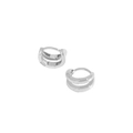Minimalistische S925 sterling zilveren dubbele oorringen met hoogglans afwerking - 925 zilver / Platina