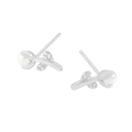 Orecchini a perno a tulipano in argento S925 con eleganti perle bianche da donna - Oro Bianco