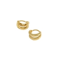 Minimalistische dubbellaagse oorringen van 925 sterling zilver met goudlaag - 925 zilver / 18K Goud