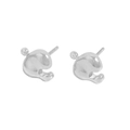 Pendientes de plata de ley S925 con diseño de hoja minimalista en estilo simétrico - Plata 925 / Oro Blanco