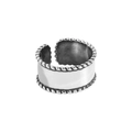 Vintage breiter S925 Sterlingsilber Ring mit gedrehtem Design und offener Ringschiene - US 13 / Retro-Silber (JZ648-Retro-Silber)