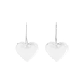Minimalist S925 silver heart drop earrings with transparent crystal glass pendants - 925 Silver / White Gold