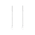 Boucles d'oreilles pendantes géométriques en argent S925 avec perles blanches - Or Blanc