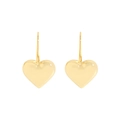 Polished S925 sterling silver heart dangle earrings in a brilliant gold finish for women - 925 Silver / 18K Gold