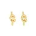 Minimalist gold knotted stud earrings in polished S925 silver for women fashion - 18K Gold Color / 925 Silver