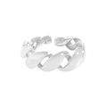 Minimalistischer S925 Sterlingsilber Ring mit gedrehtem geometrischem Design - Größe 13 (Verstellbar) / Weißgold