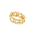 Minimalistische S925 sterling zilveren ring in goud met een klassiek Cubaans schakelontwerp - 925 zilver / 18K Goud