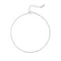 Minimalistisches S925 Sterlingsilber Perlenarmband mit Karabiner und Verlängerungskette - Fußkettchen-Platiniert