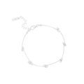 Minimalistisches Armband aus S925 Sterlingsilber mit Perlen und Knoten für Damen - Silber