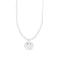 Collana di perle in argento S925 con un lussuoso ciondolo a faccina sorridente in zircone - Argento 925 / Argento