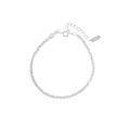 Pulsera de plata esterlina S925 con cuentas facetadas y cadena de extensión ajustable - Plata 925 / Plateado