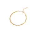 Eleganteres S925 Sterling Silber Kordelarmband mit Vergoldung und verstellbarer Kette - 925er Silber / 18K Gold
