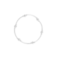 Minimalistischer S925 Sterlingsilber Armreif mit polierten Segmenten und Perlen - 925er Silber / Silber