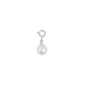 Ciondolo in perla bianca naturale in argento S925 con chiusura a molla tonda - Argento 925 / DZ003-Perla Platino