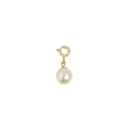 Ciondolo con perla naturale bianca e chiusura ad anello a molla dorata minimalista - Argento 925 / DZ003-Perla Oro 18K