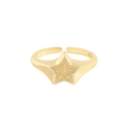 Minimalist S925 sterling silver star ring in gold finish with adjustable open band style - Size 13 (Adjustable) / 18k Gold (JZ767)