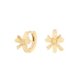 Minimalist S925 sterling silver bow hoop earrings in gold with highly polished finish - 925 Silver / 18K Gold