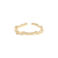 Minimalist adjustable irregular lava texture ring in elegant golden finish on white - Size 14 (Adjustable) / 18K Gold