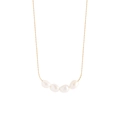 Minimalist gold necklace featuring four irregular natural baroque pearls on a fine chain - 925 Silver / 18K Gold